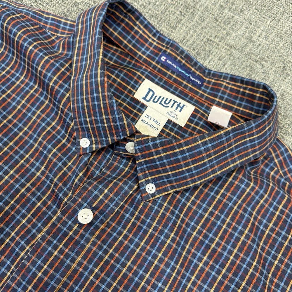 Duluth Trading Flannel Shirt Mens 2XLT Multicolor Plaid‎ Magna Ready Magnetic